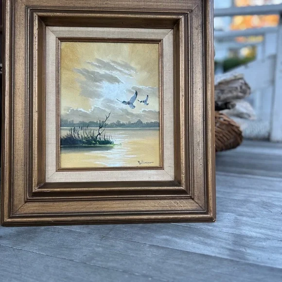 Vintage Duck Pond Oil Painting by Stephen Bellinger (18x16) - Picture 2 of 12